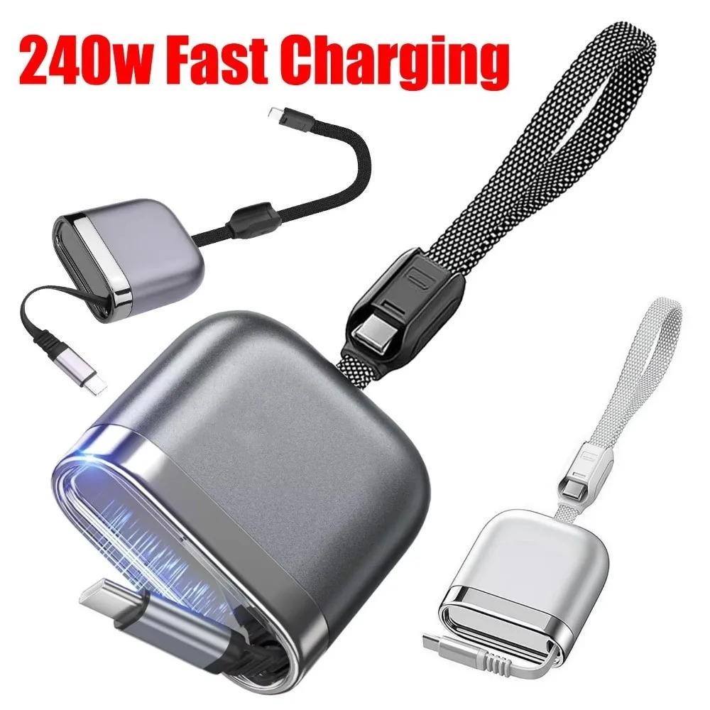 120cm USB C Charging Cable 5A Current Rating Single Head Retractable Fast Charging Cable USB C to Type C 240W Power Delivery