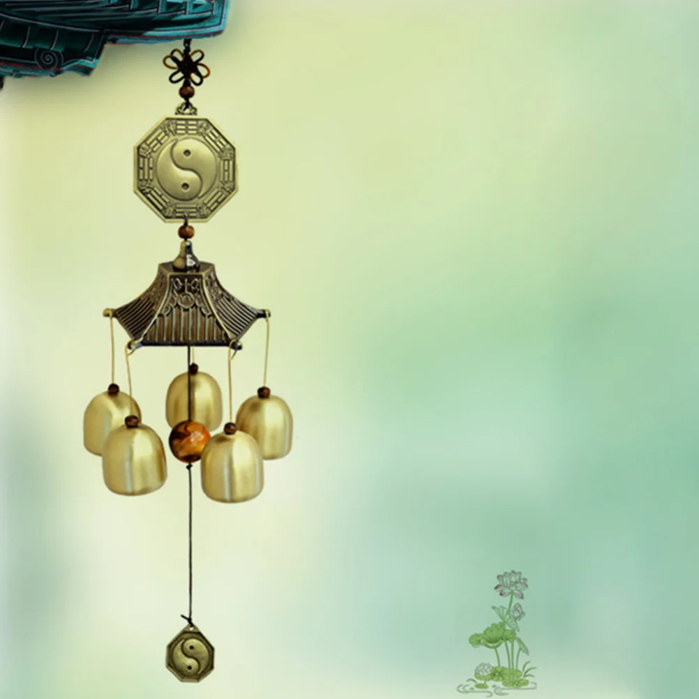 

1Pcs Metal Wind Chime Bell Pendant for Garden Doorway Decor Vintage Hanging Ornament with Good Wishes Bell Pendant