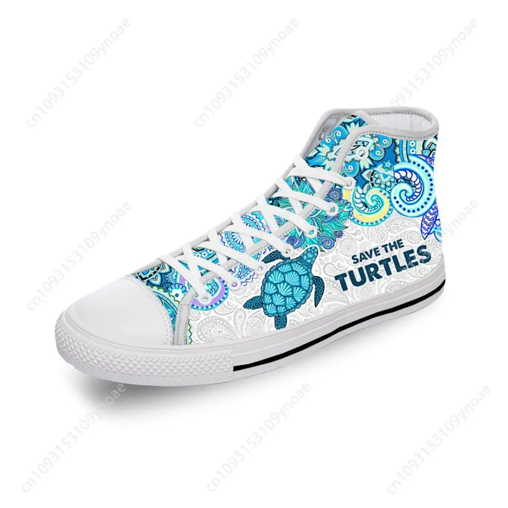 

Save The Turtles High Top Sneakers Mens Womens Teenager Casual Shoes Canvas Running Shoes 3D Print Breathable Lightweight shoe