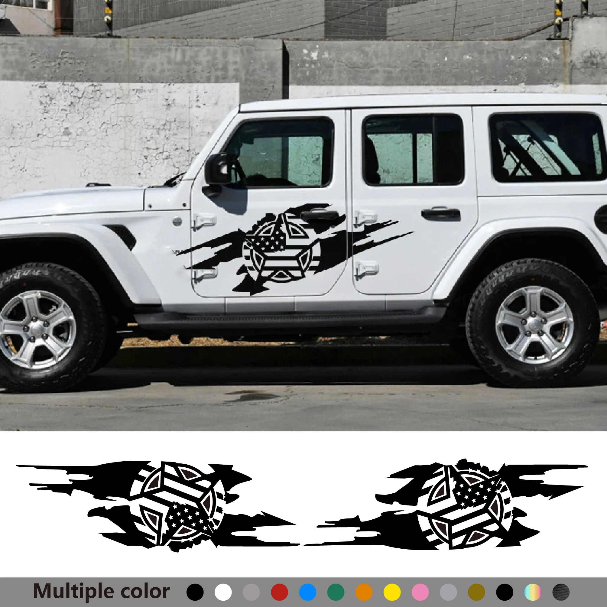 

2 шт. автомобильные наклейки для Jeep Wrangler Renegade JK JL CJ RUBICON 4x4 Автомобильная Боковая дверь виниловая пленка Стильные наклейки аксессуары для тюнинга