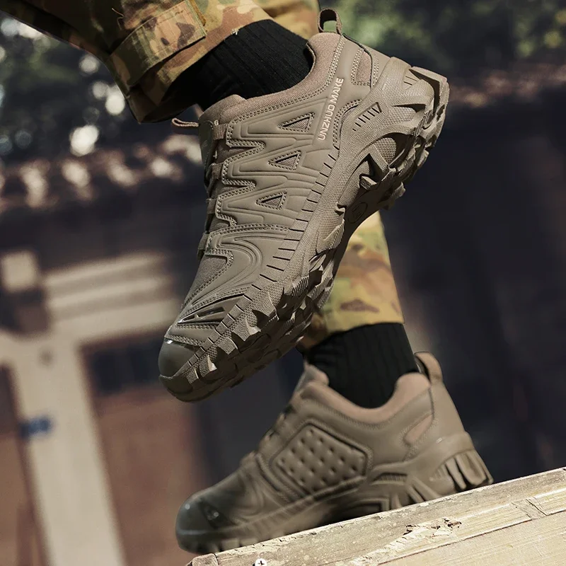 

Men Tactical Boots Combat Anti-Slip Work Safety Shoes Breathable Special Force Army Boots Male Military Motorcycle Shoes Hombres
