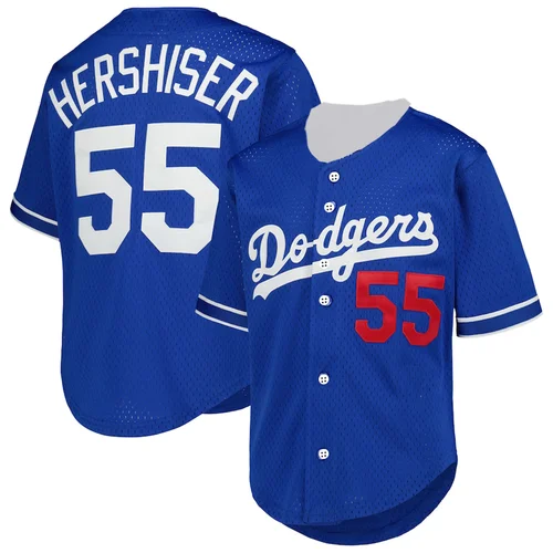 Imagen 1 del producto “¡Bombardero azul de los Dodgers 2025! 'HERSHISER 55' Bold Script + Ajuste retro: unisex para la gloria del béisbol atemporal!""