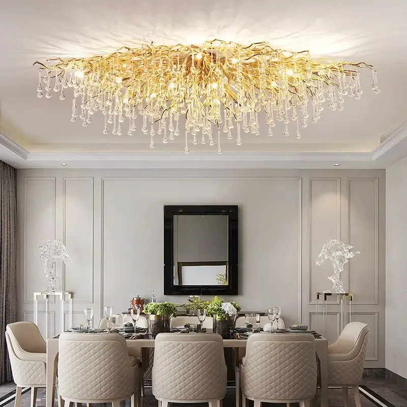 Imagem -03 - Luxo Led Crystal Luzes de Teto Suspensão Lustres Home Pendant Living And Kitchen Island Quarto Lustre Techo