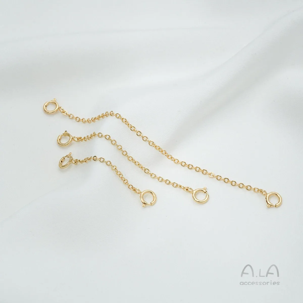 1pcs 14K & 18K Gold Plated Copper Double-end Spring Clasp, Necklace & Bracelet Extension Chain, DIY Jewelry Findings