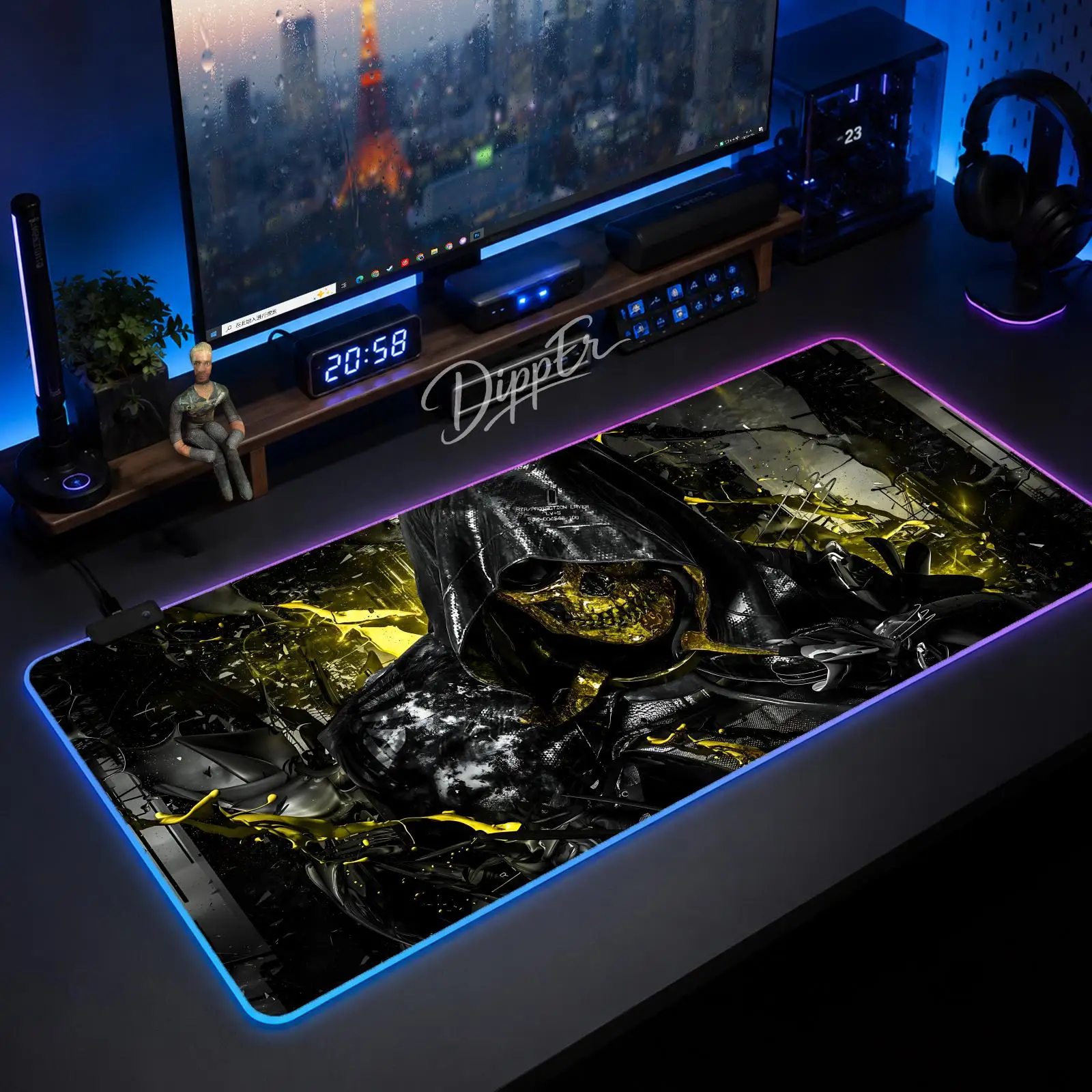

Game Death Stranding Mouse Pad Large Size LED Glowing Table Pad XXL Gaming Non-slip Rubber Mat With Backlight