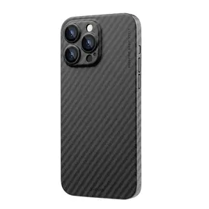 Bilashmart Amstar Pure Carbon Fiber Lens Protection Phone Case iPhone 16 15 14 13 17 11 Pro Max 14 Plus Ultra thin Carbon Fiber Cover
