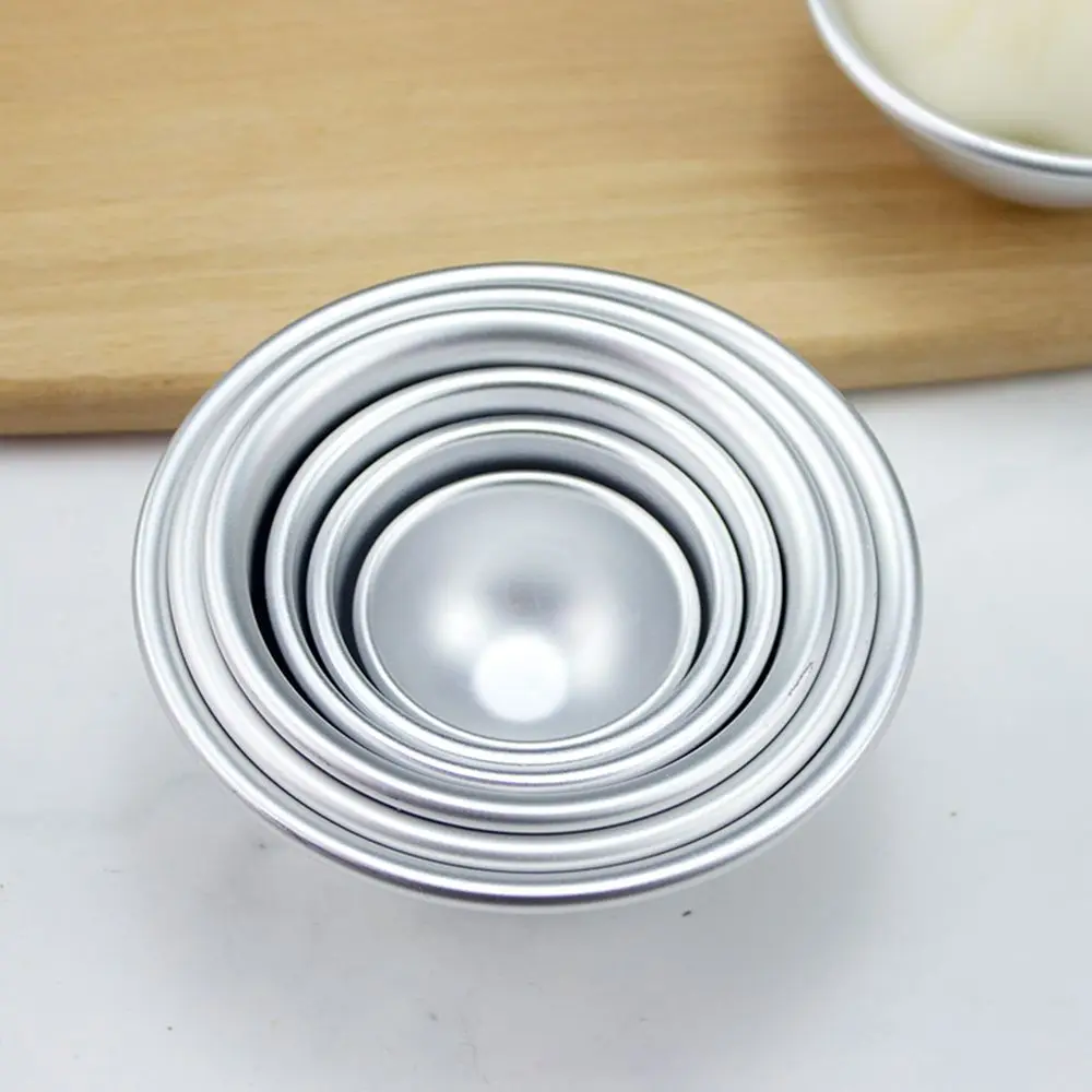 Sphere Bath  Mold Daifuku Dessert Half Round Snowball Cake Pastry Mould 3D Aluminum Ball Mochi Mold