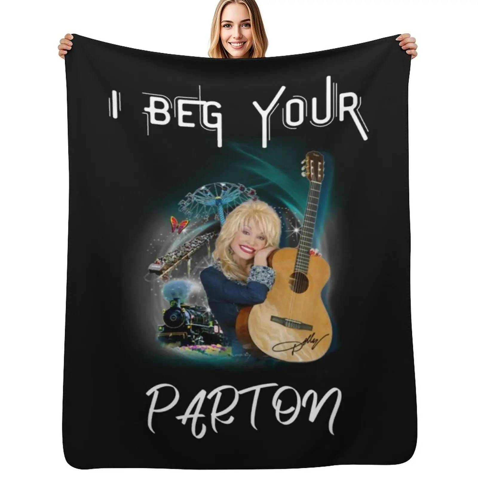 Dolly Vintage, Movie 80s Vintage Shirt Throw Blanket Heavy Camping Bed Fashionable warm for winter Hair Luxury Brand Blankets