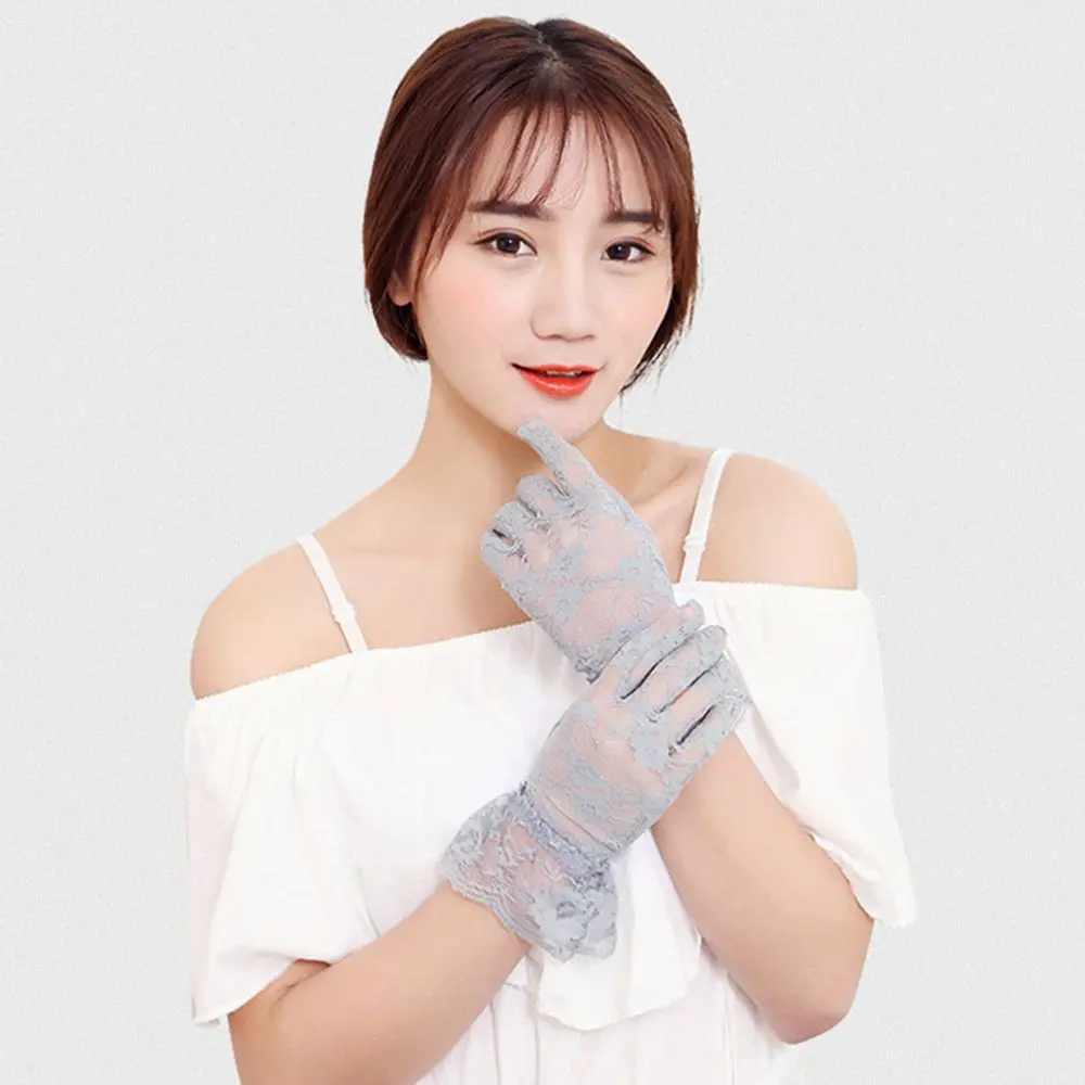 Party Full Finger Gloves Wedding Driving Mittens Lace Gloves Bride Gloves Party Dressy Gloves