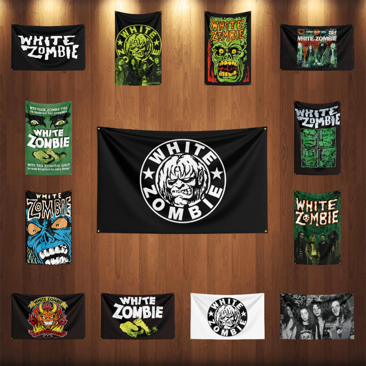 

3x5 Ft Heavy Rock Band W-WHITE-Zombies Flag Polyester Digital Printing Banner for Bedroom Wall Art Out Door Tapestry Decora