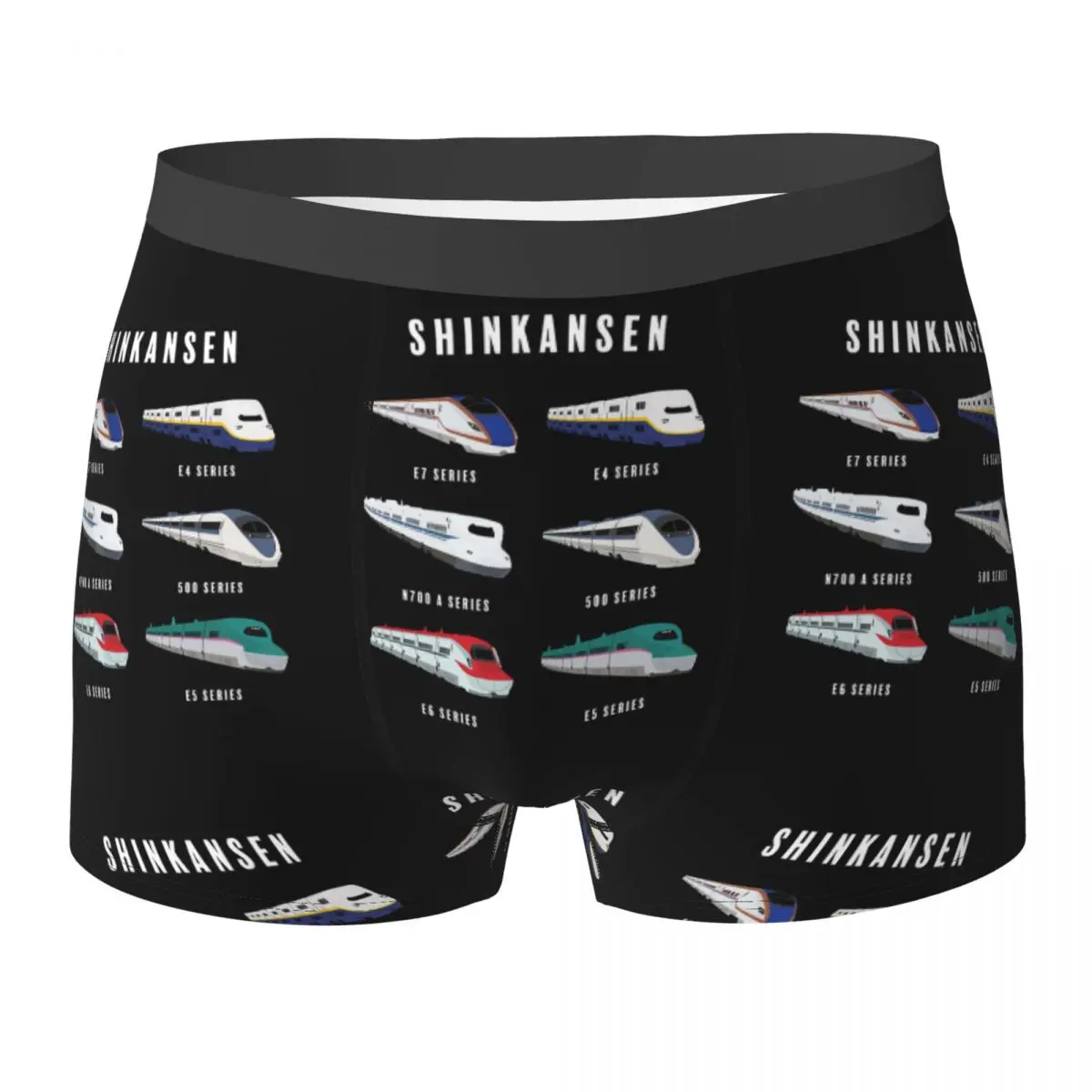 Boxer Underpants Shorts Japanese Shinkansen Bullet Trains Panties Men's Comfortable Underwear for Homme Man Boyfriend Gift