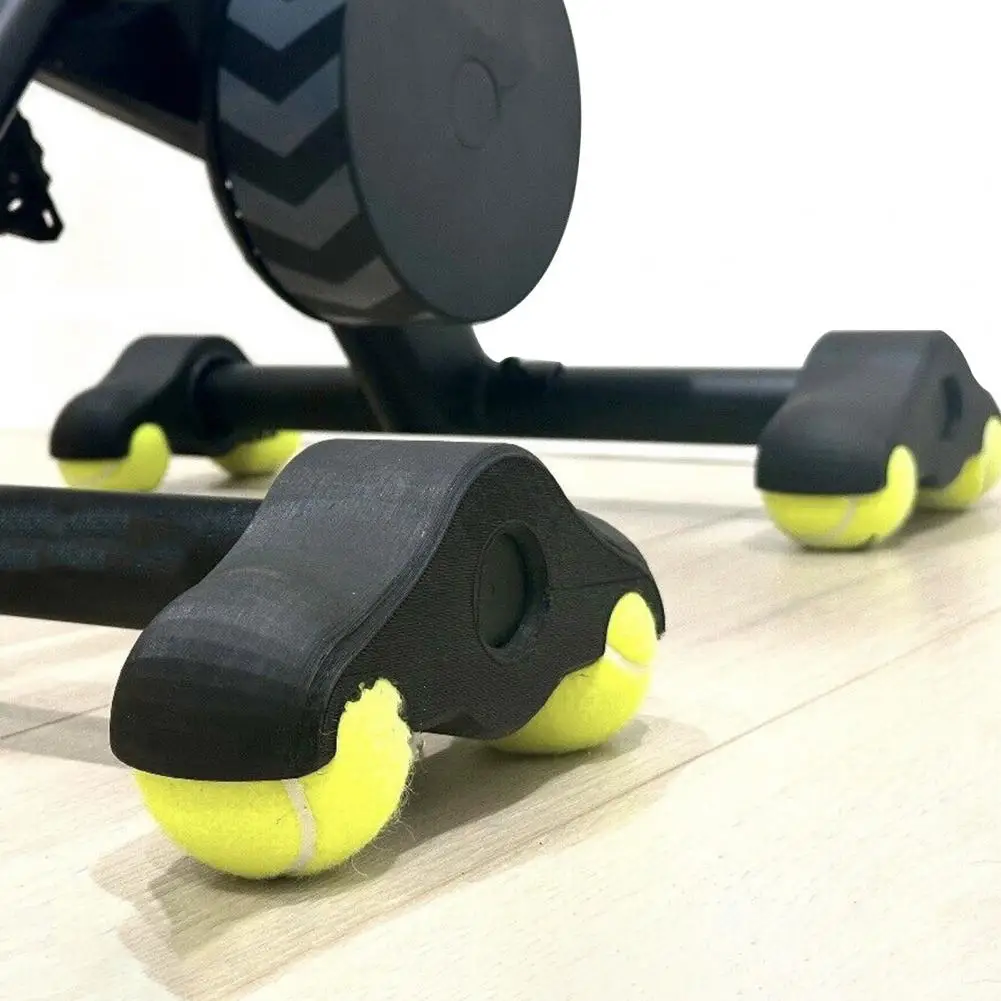 4Pcs 8 Tennis Balls Cycling Bike Foot Pads Wahoo Kickr Core Fitness Bike Shock Absorbing Foot Pads Floor Protector Rocker Balls