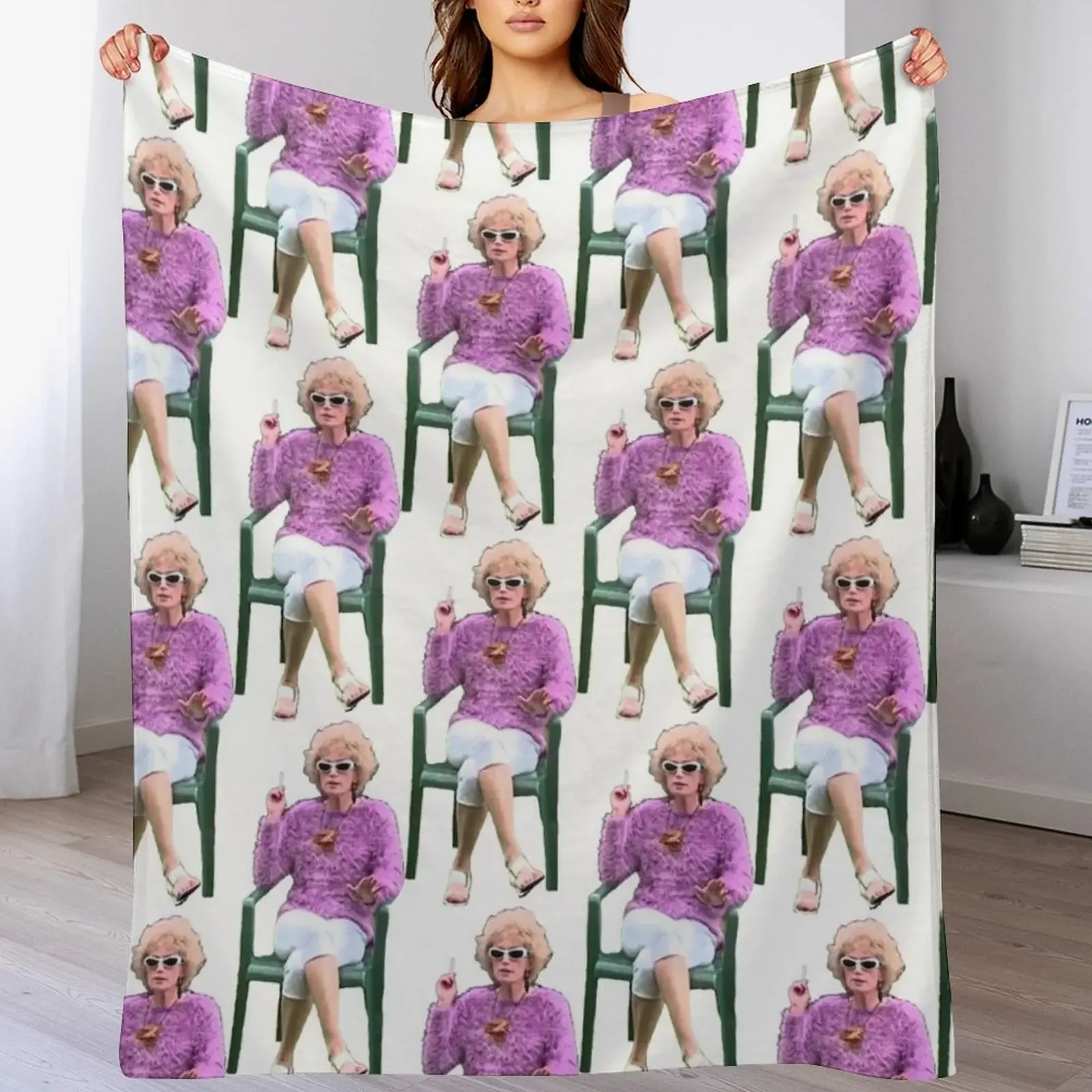 

Kath and Kim: Kath Having a Smoke Throw Blanket Warm Stuffeds Giant Sofa Luxury St Blankets