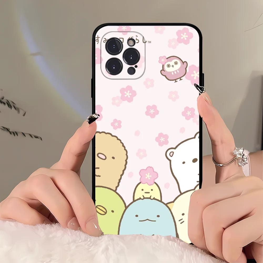 Cartoon S-Sumikko G-Gurashi Phone Case For iPhone 16 15 14 11 12 13 Mini Pro XS Max Cover 6 7 8 Plus X Funda