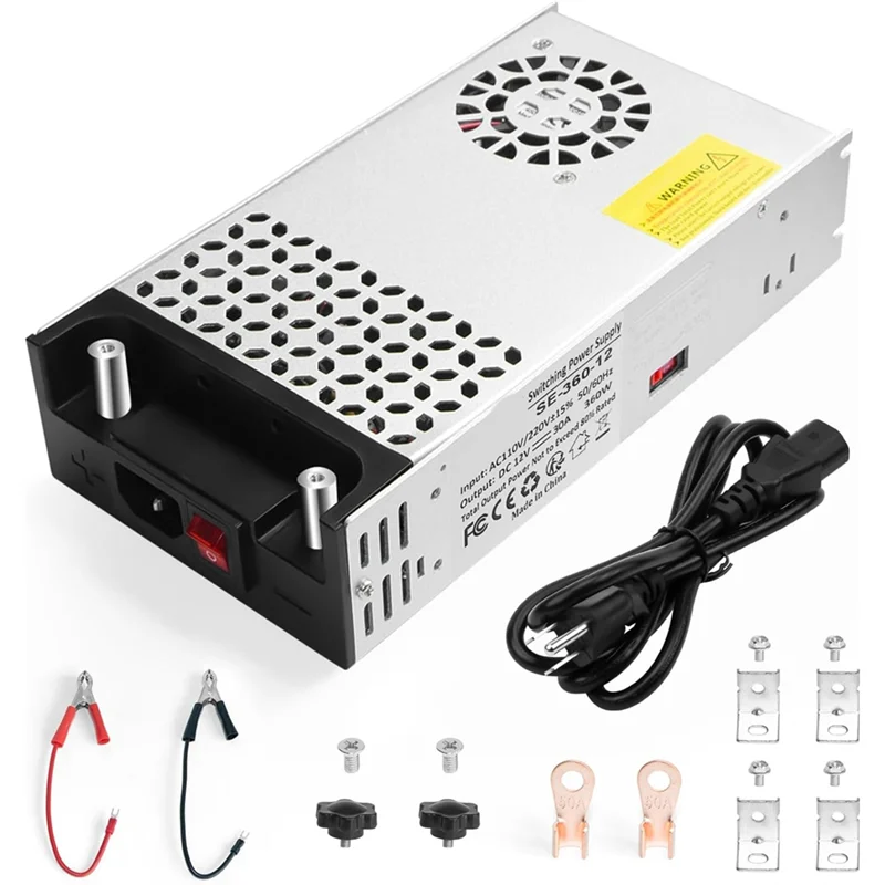 

N96R Блок питания 110 В переменного тока в 12 В постоянного тока, преобразователь 12 В, 360 Вт, 30 А, переключающий трансформатор для ЖК-монитора, для вилки стандарта США на автофургоне