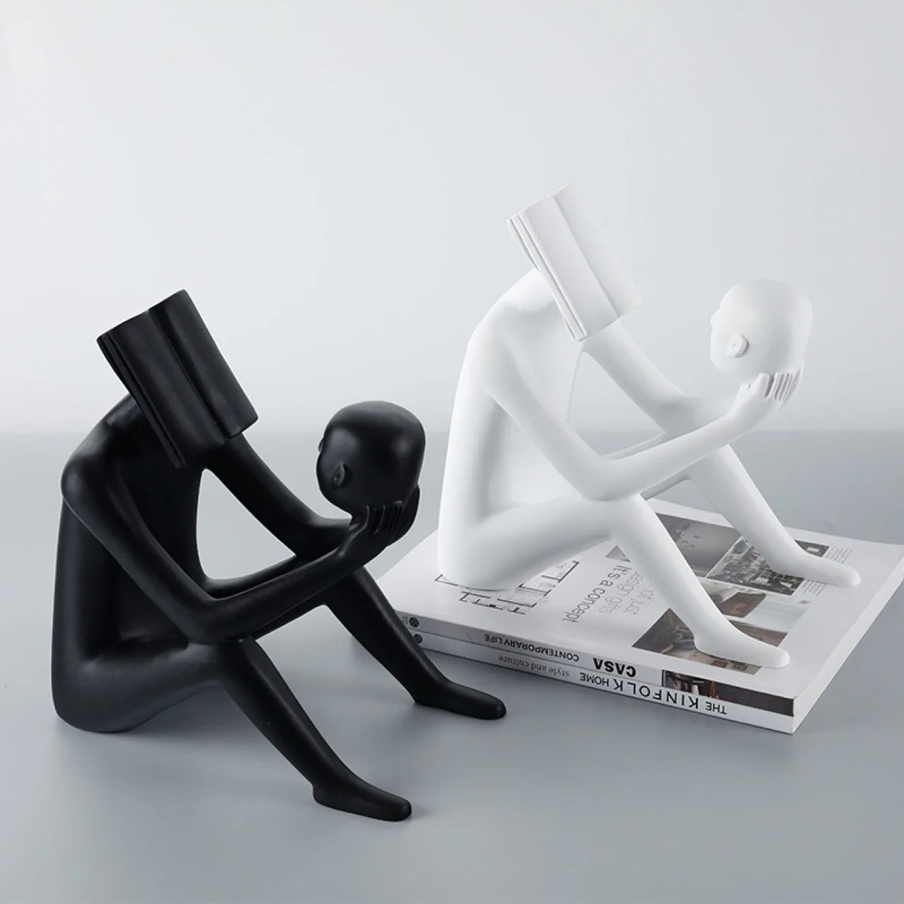 

Декоративная скульптура персонажа-читателя, креативные изделия из смолы, абстрактная скульптура персонажа, украшение для стола