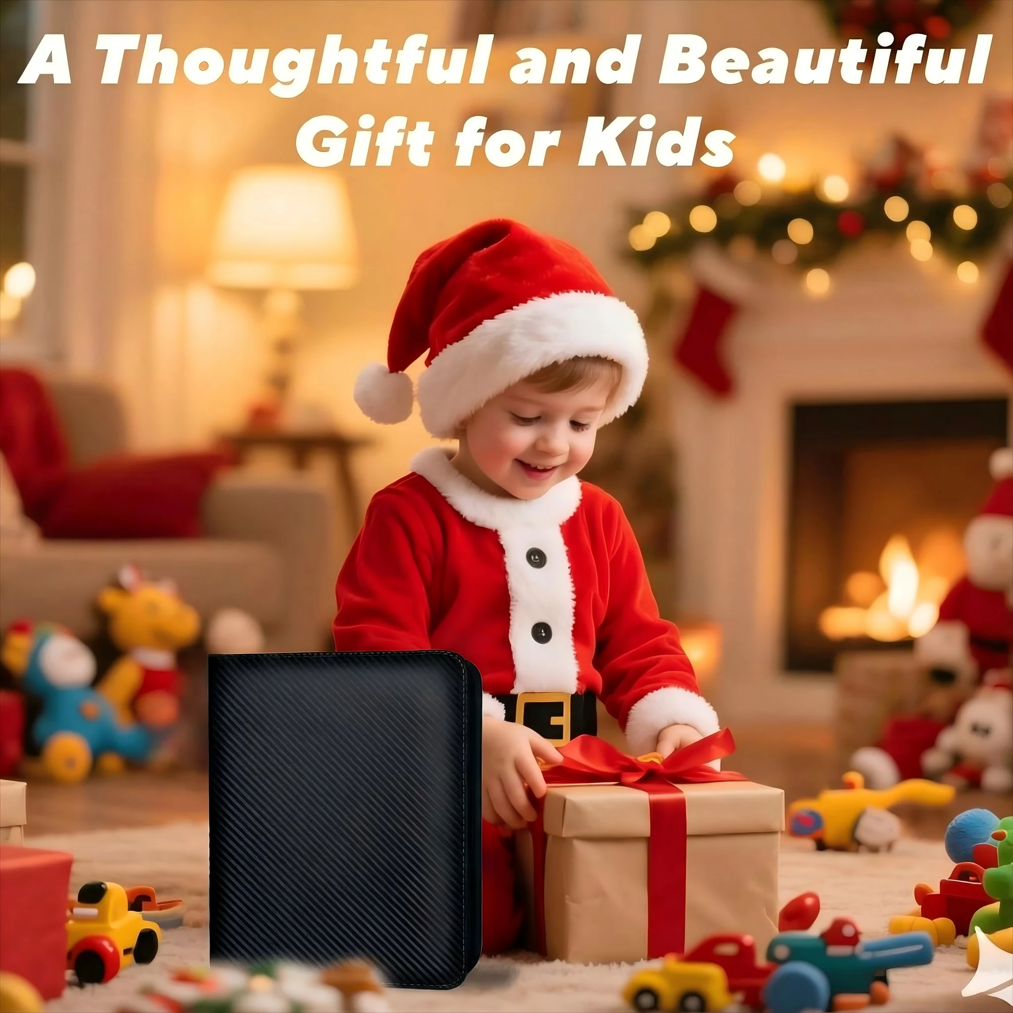 مجلد بطاقات التداول الفاخر ذو 4 جيوب، مجلد Tcg، مع 160 جيبًا تحميلًا جانبيًا، ألبوم بطاقات التداول مناسب لـ Mtg، Yu-Gi-Oh!، البيسبول، بطاقات رياضية لكرة القدم، مثالي لعشاق البطاقات، أسود، هدية عيد الميلاد، هدية عيد الشكر #6