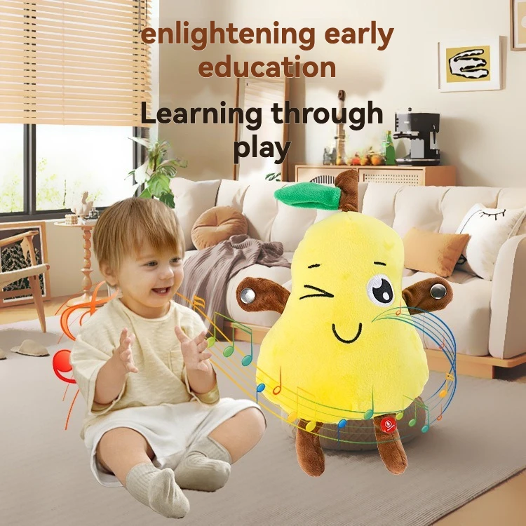 2026 New Fruit Sensing Rhythm Piano Plush Toy Strawberry Banana Carrot Electric Toy doll Music Parent-Child Toy