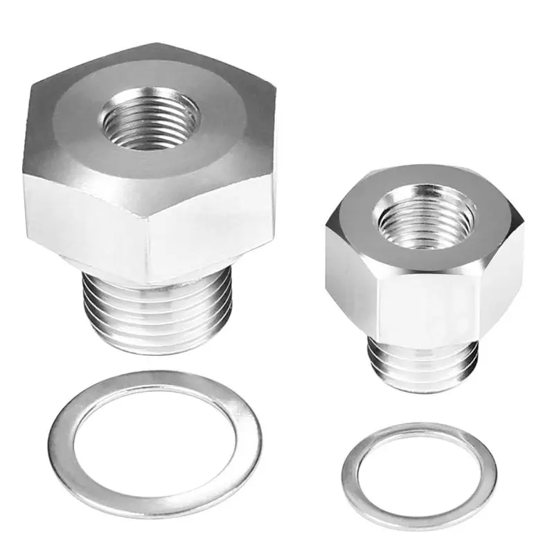 

【MO】Oil Pressure Sensor Adapter Portable Silver Sensor Adapter Male M12 X 1.5 M16 X 1.5 To Female 1/8 NPT Adapter With Gasket