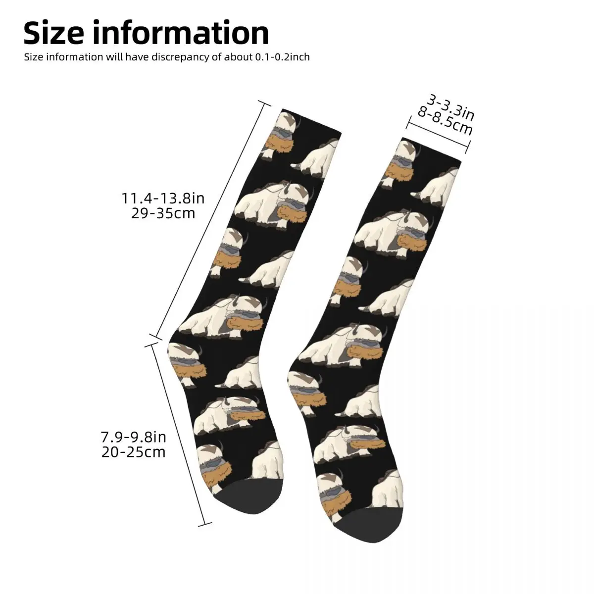 Appa Avatar The Last Airbender Socks Harajuku Super Soft Stockings All Season Long Socks Accessories for Unisex Christmas Gifts