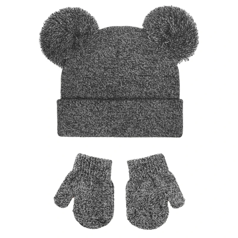 Baby Autumn Winter Warm Knit Hat & Gloves Set Unisex for 0-12 Months Infants top quality image 5