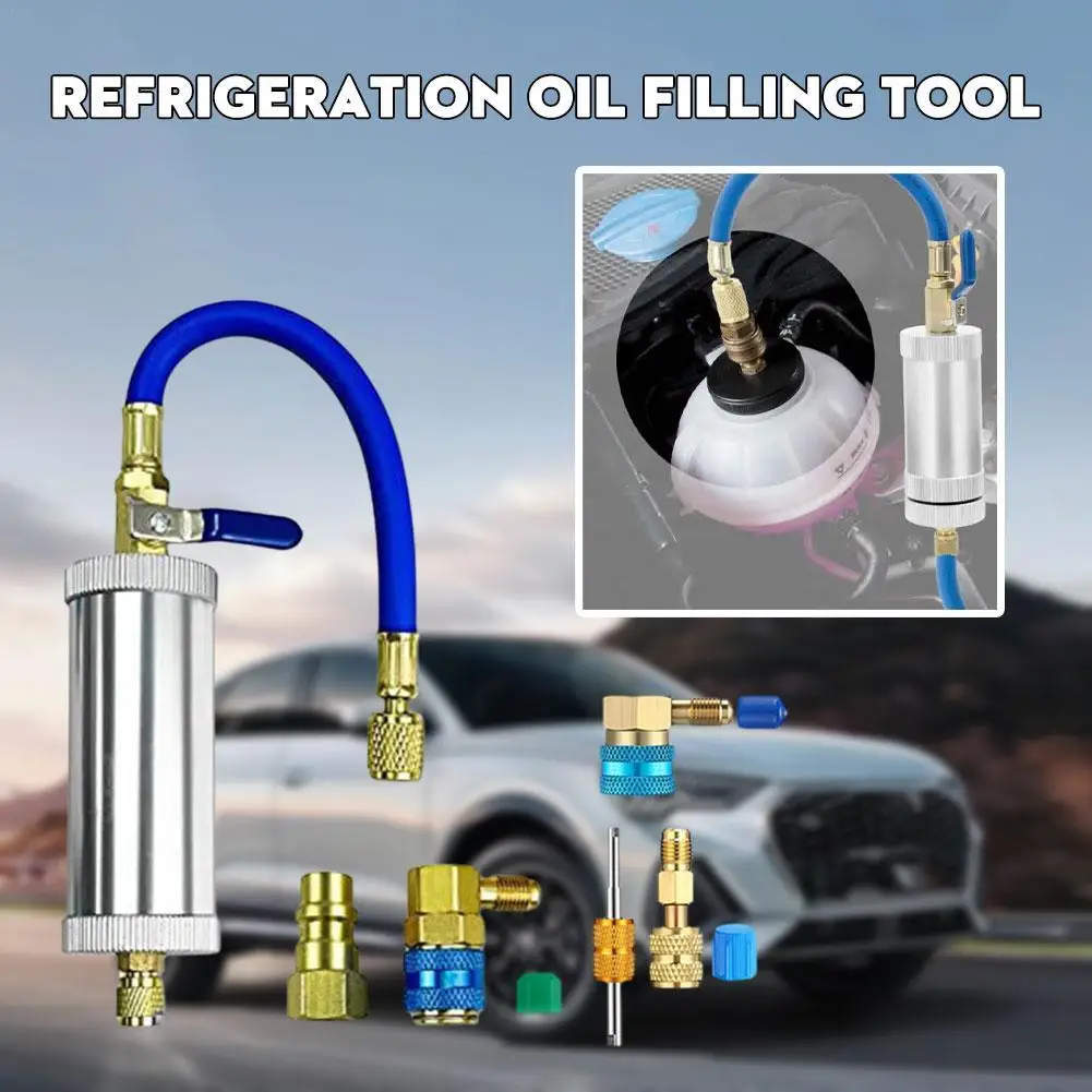 

Air Conditioning Car Oil Filling Tool R12 R134A Refrigeration Oil Filling Pipe Refrigeration Air Conditioning Oil Filling Cylind