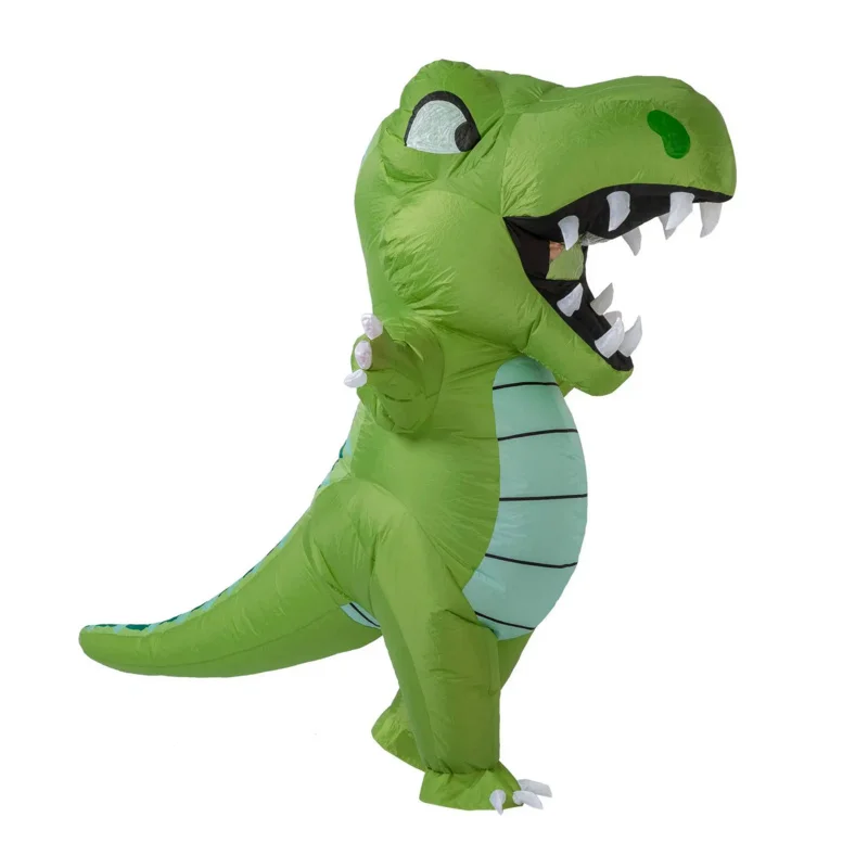 Traje inflable de dinosaurio verde para niños, divertido traje de fiesta familiar, Walkable, usable, dibujos animados, regalo, nuevo diseño