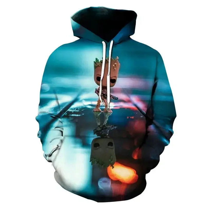 

Miniso Spring Autumn New Fashion Men's And Women's Hoodie Groot 3d Printing Children's Cartoon Sweatshirt Hip-Hop Casual Coat