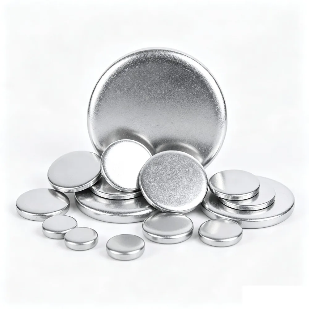 Solid 304 Stainless Steel Flat Disc Gasket, No Hole Round Metal Plate Washer, 6mm-30mm Diameter, 1-5mm Thick