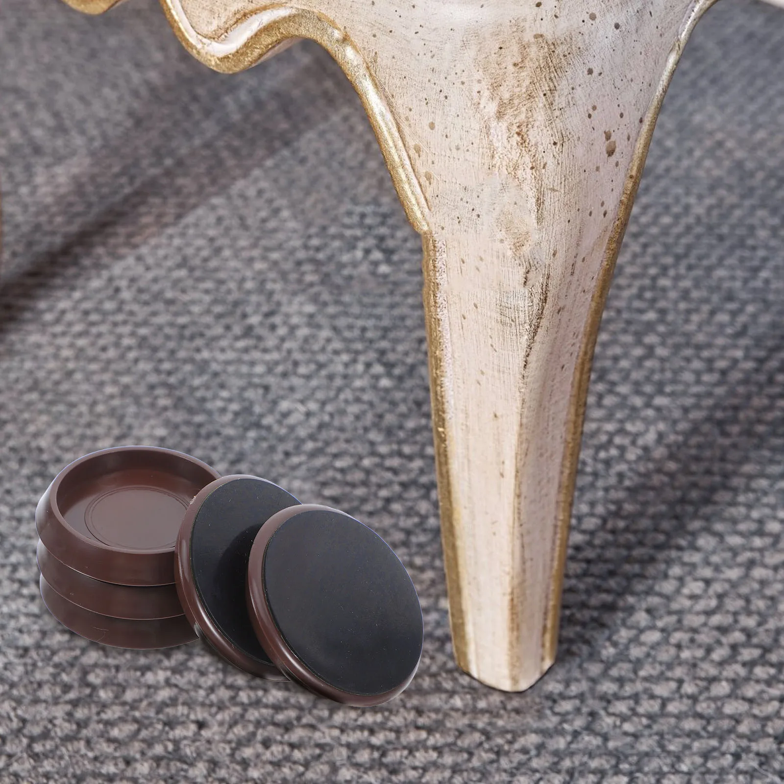 

5pcs Plastic Carpet Castor Cup Anti-slip niture Grips Stoppers for Bed Leg Couch Chair Caster Wheels Protector