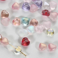 20pcs/lot 6mm AB Color Heart Beads Czech Glass Loose Spacer Beads for Jewelry Making Hairpin Handmade Diy Accessories