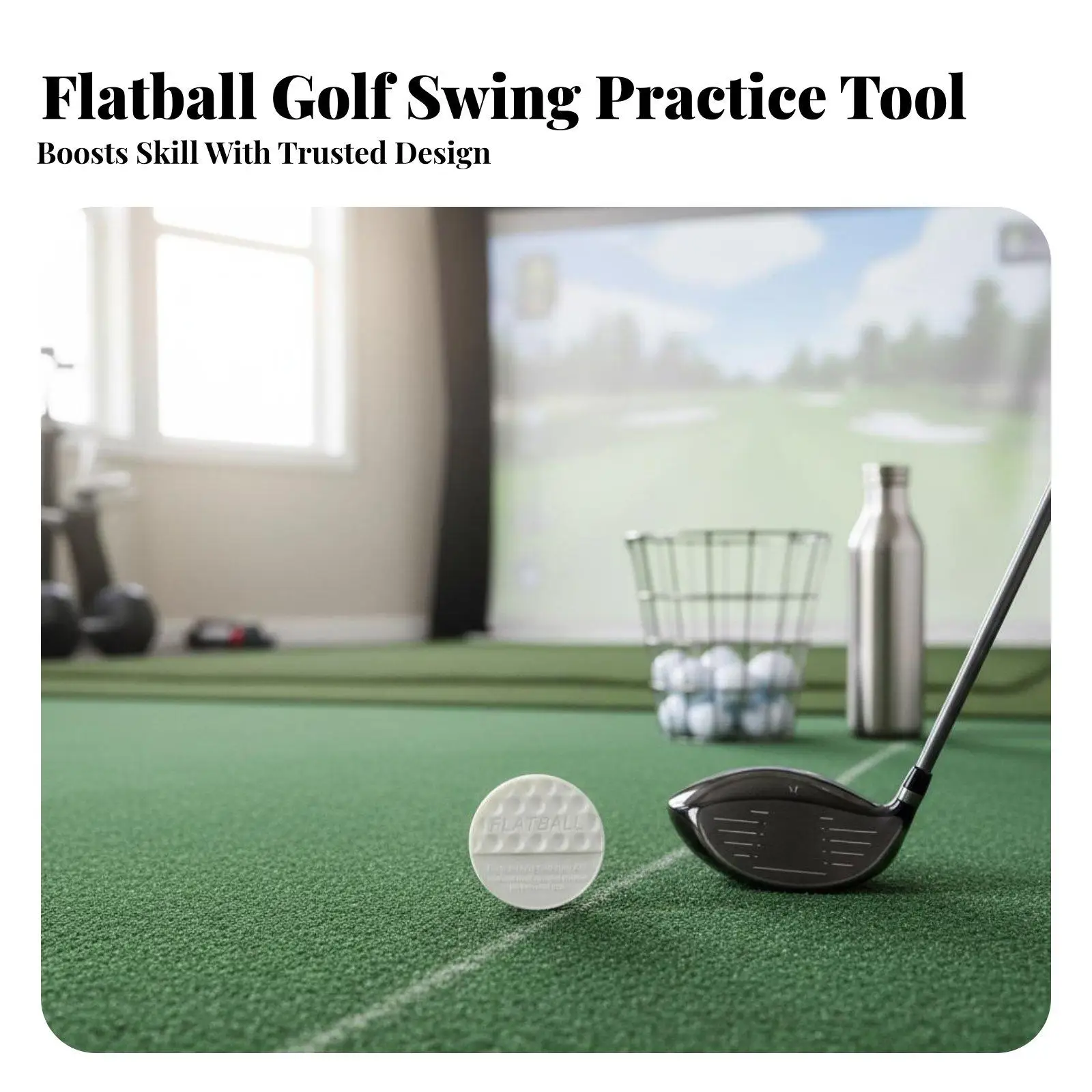 Golf Training Ball Flat Disc for Swing Plane Correction Indoor Outdoor Practice Tool