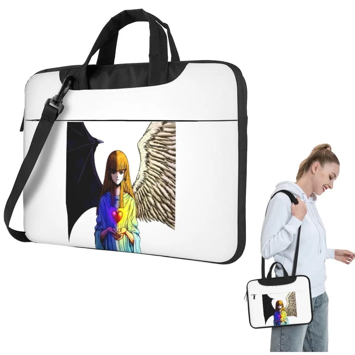 

Change Of Heart Tapestry Crossbody Laptop Bag Case Computer Bag 13 14 15.6 Inch Notebook Pouch for Macbook Pro