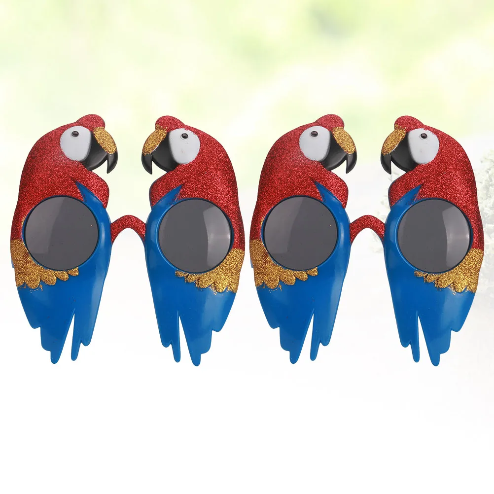 

2pcs Party Eyewear Funny Glitter Glasses Frameless Pool Beach Birthday Creative Parrot Design Light Weight for Dancing
