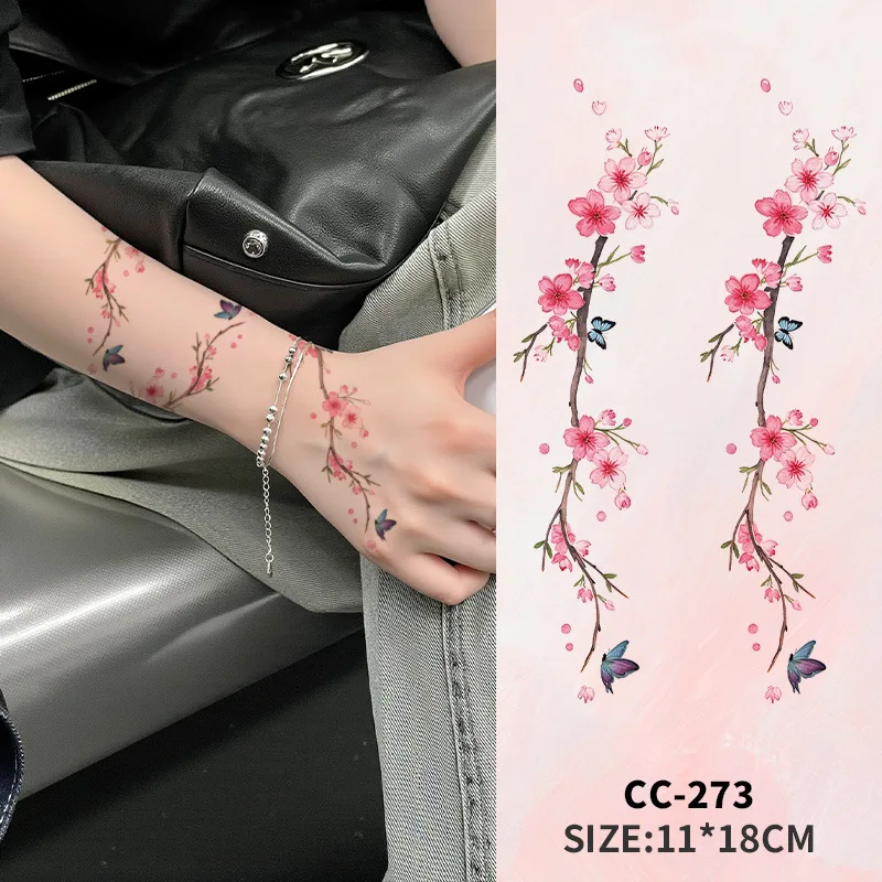 

Colorful flower branch Temporary Tattoos,Tattoo Stickers,Waterproof Long-Lasting,Fake Tattoo for men and women