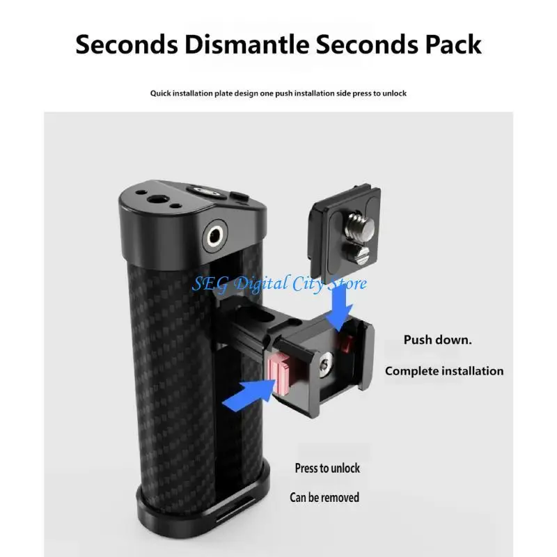 

U75B Camera Accessory Side Handle 2.5mm to Shutter AntiSlip Base Ergonomic Support