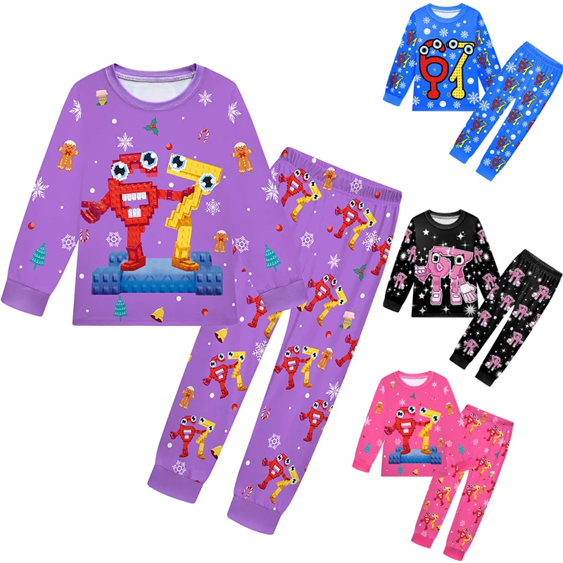 67 Steal a Brainrot Christmas Kids Clothes Six Seven Funny Girls Pajama Set Fashion Boys Long Sleeve Pyjamas Children Sleepwear