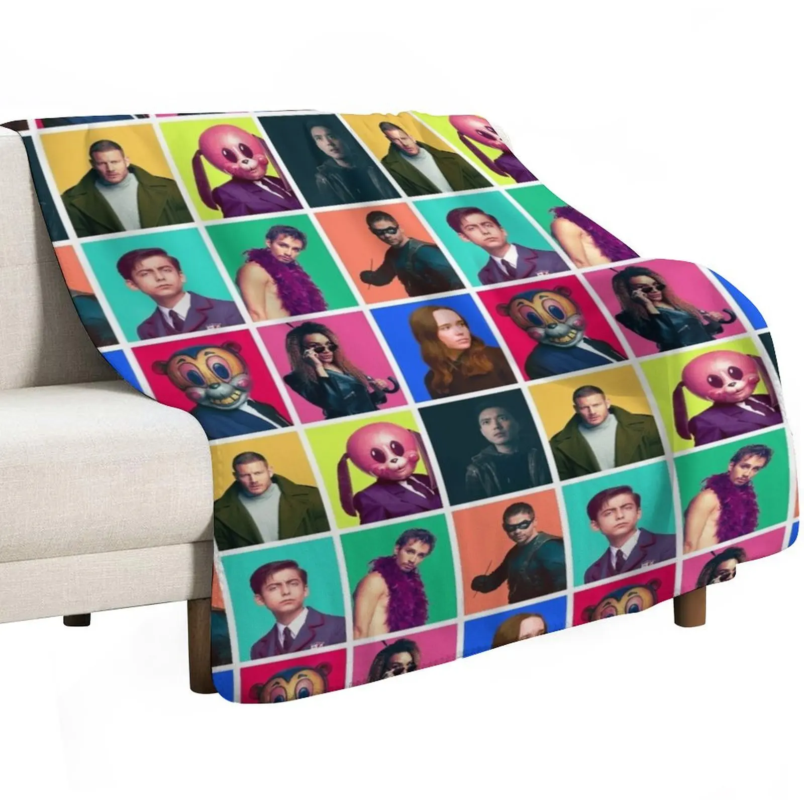 The Umbrella Academy - Character Collage Throw Blanket Designers Heavy Plaid Luxury Throw Flannel Fabric Beach Blankets