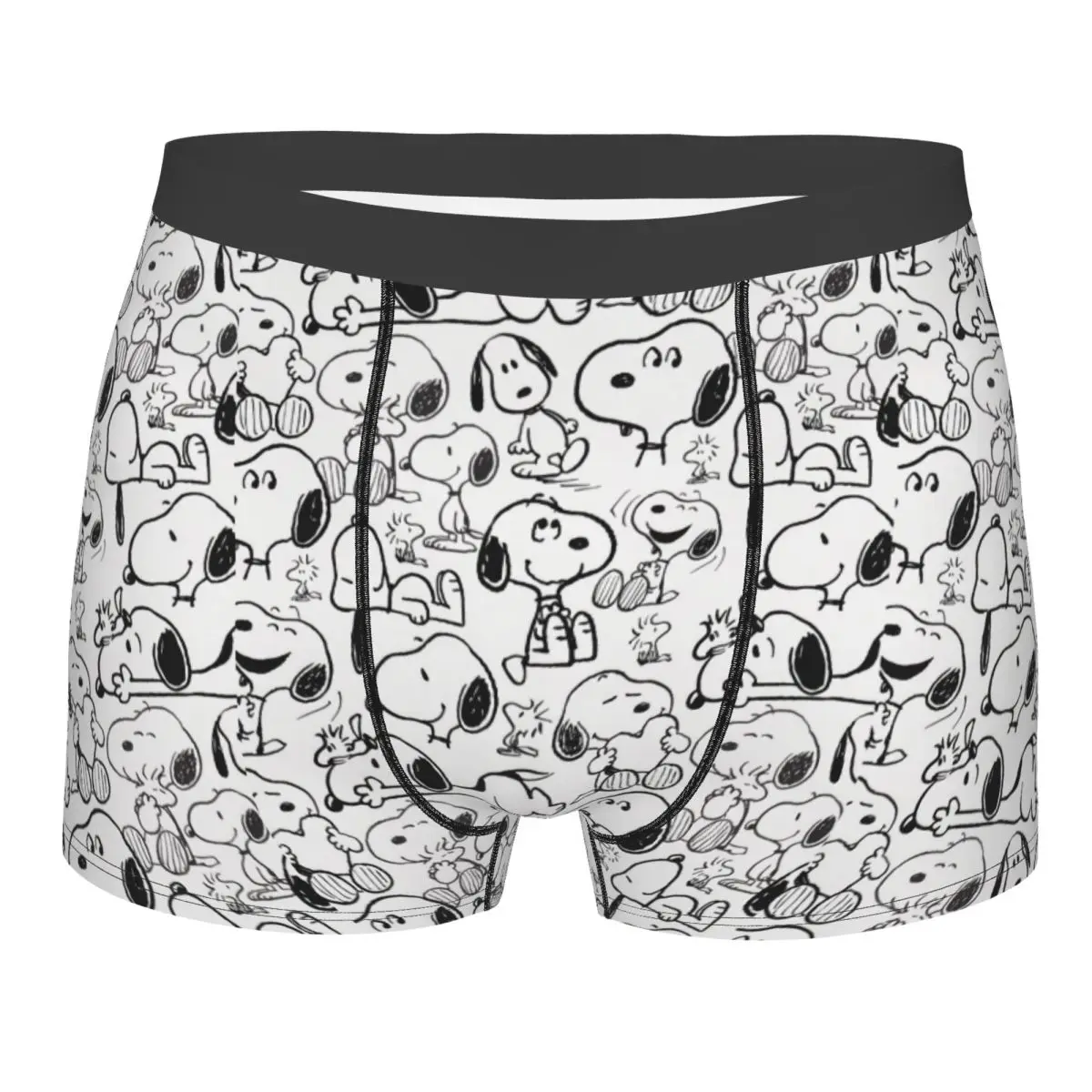 Custom S-Snoopys Smile Giggle Laugh Pattern Boxer Shorts For Homme 3D Print Underwear Panties Briefs Soft Underpants