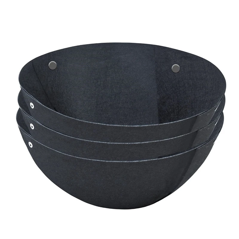 14/16 Inch Hanging Flower Basket Liners Fabric Hanging Plant Liners Round Planter Liners Non-Woven Black Felt 6Piece