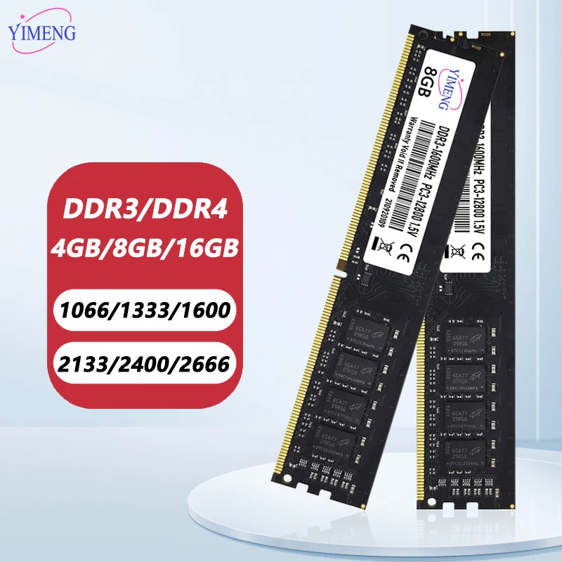 DDR4 DDR3 4GB 8GB 16GB Desktop Memory Ram PC3 8500 10600 12800 1.5V PC4 2133 2400 2666 3200Mhz  1.2V Non-ECC DIMM Memoria Ram