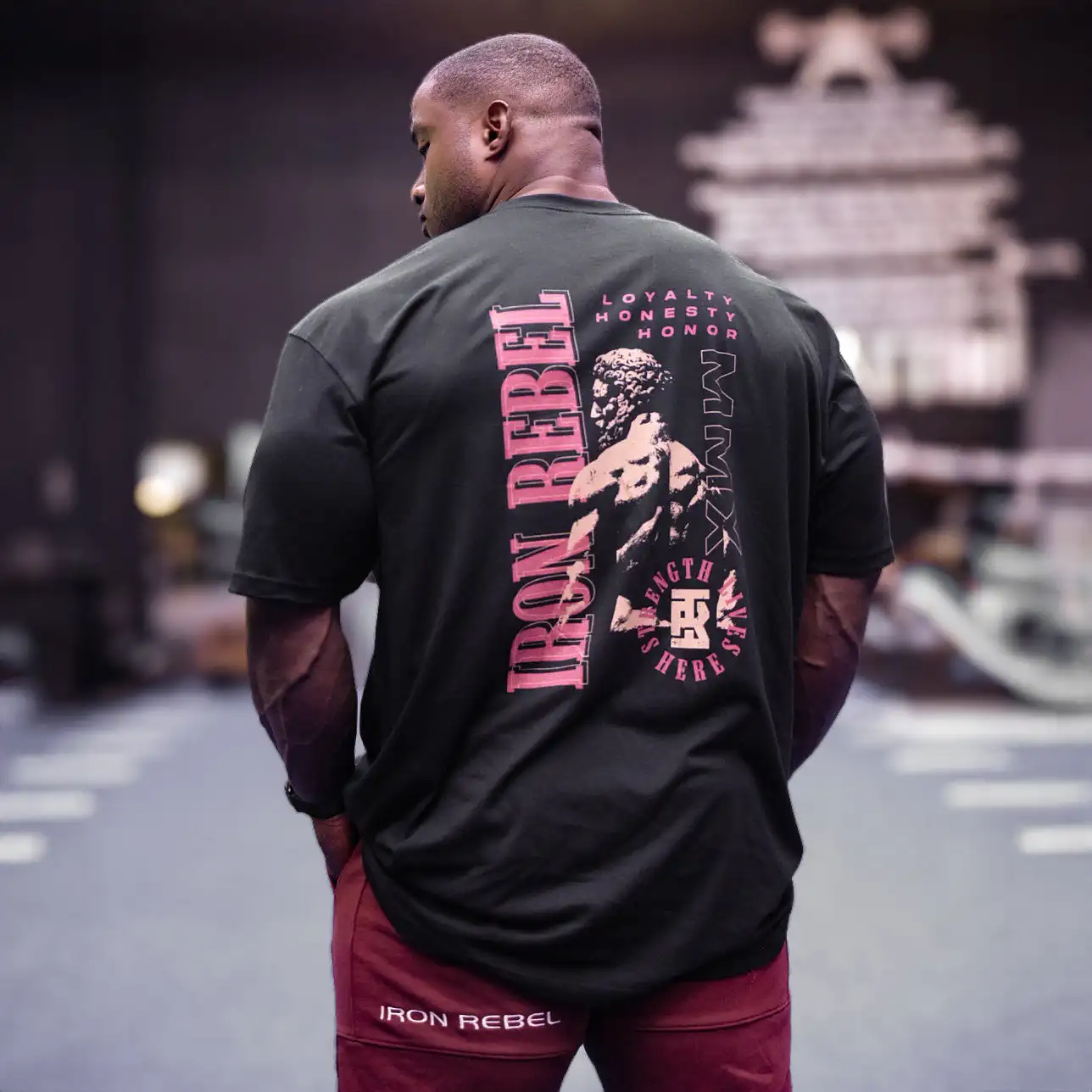 Honor Tee (Black) Premium Fitted Gym T-Shirt _ Perfect for Bodybuilders & Powerlifters