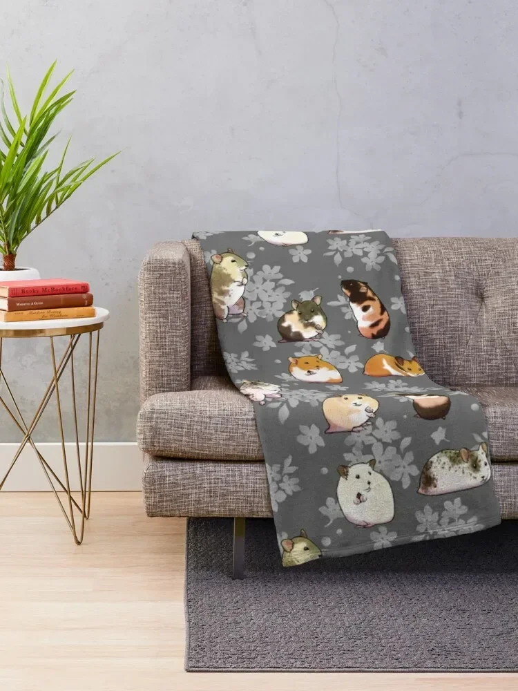 Spring hamsters Throw Blanket Giant Sofa Camping Picnic Decorative Beds Fluffy Shaggy Blankets