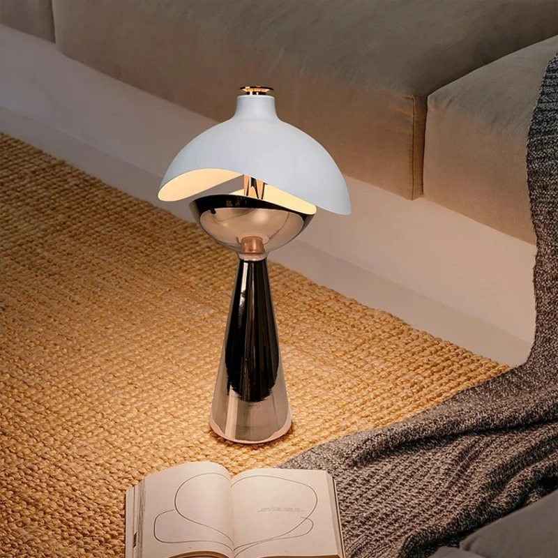 

Modern fashion iron and copper bedside table lamp cordless portable, with eye protection function