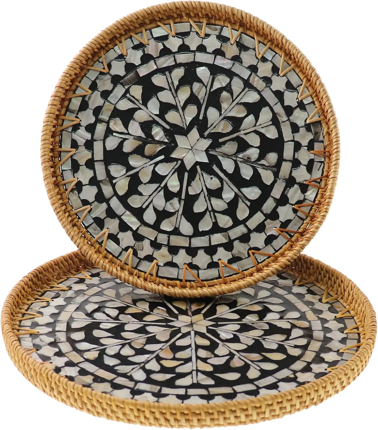 Round Rattan Tray W… - image