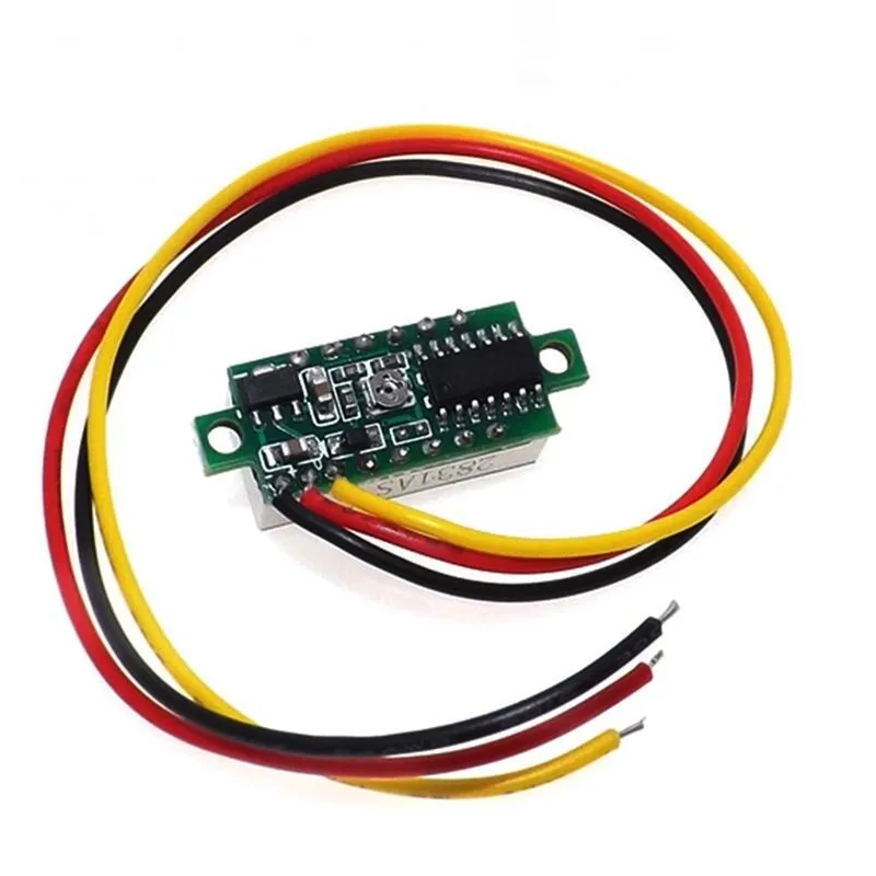 0.28 Inch 2 wires 3 wires 2.5V-40V Mini Digital Voltmeter Voltage Tester Meter Red/Blue/yellow/green LED Screen meter