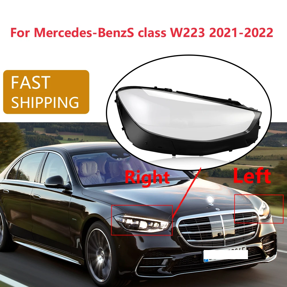 

For Mercedes-Benz S W223 2021-2022 Car Lens Headlight Cover Transparent Mask Lamp Shell Headlight Covers Lampshade Car Gadgets
