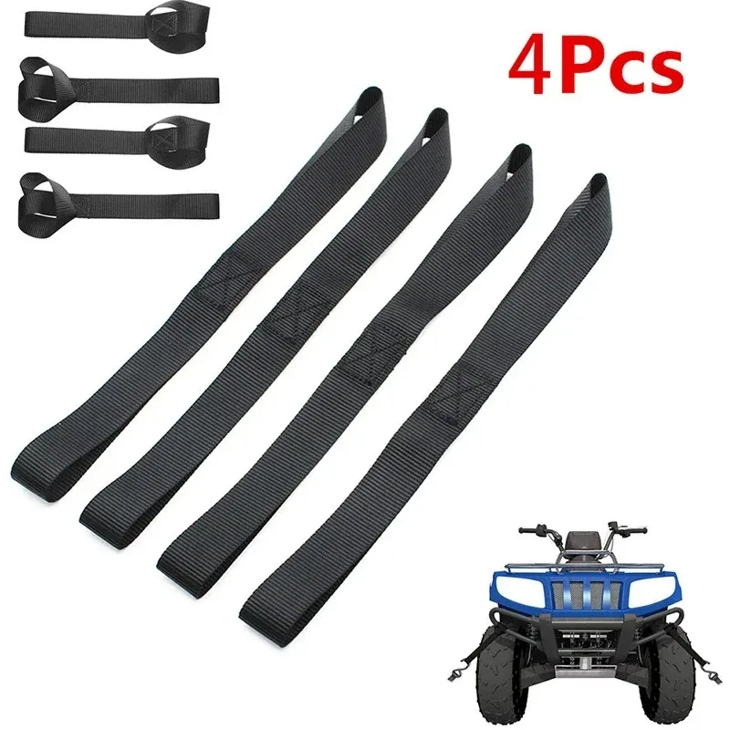 4pcs 20.5cm Soft Loop Tie Down Straps For ATV UTV Motorcycles Scooters Dirt Bikes Cargo Securing Lawn Garden Equipment