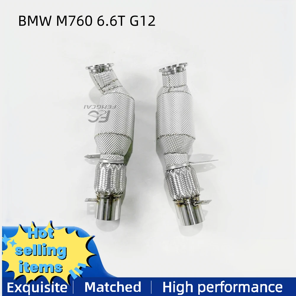 

Для BMW M760 6,6T G12 выхлопная труба с высоким потоком, модификация каталитического преобразования, гоночная работа с/без каталитического