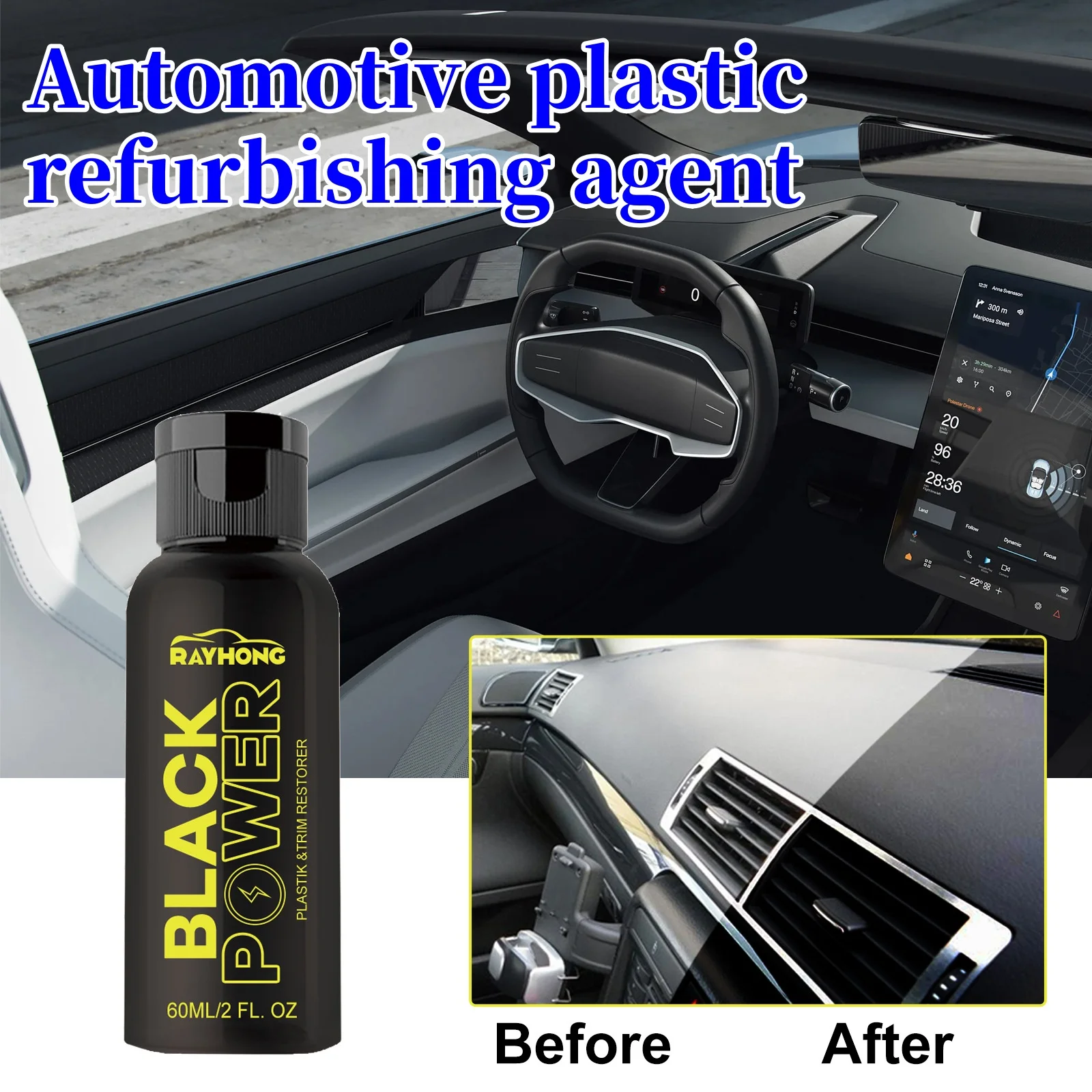 

60ml Car Maintenance Restorer Plastic Refresh Coating Sponge Products Agent Refurbish Crystal Coating Agent With Sponge Cleaner